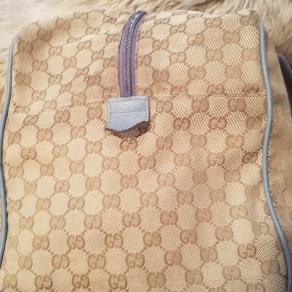 Gucci Monogram Web Carry on Travel Duffle Vintage Canvas w/Blue leather - Picture 16 of 16
